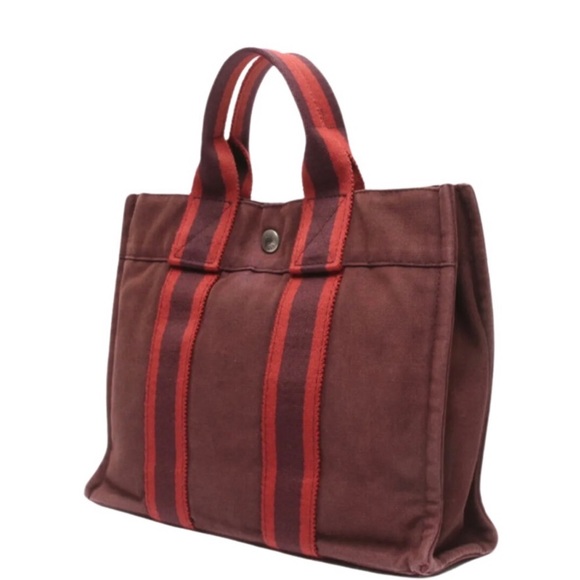 Hermes Fourre Tout PM handbag tote bag silver hardware unisex Brown Pre Loved - Picture 2 of 9